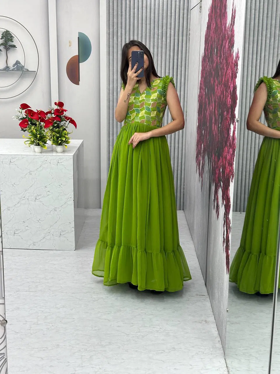 Pc 468 Faux Georgette With Heavy Embroidery Work Gown Wholesalers In Delhi